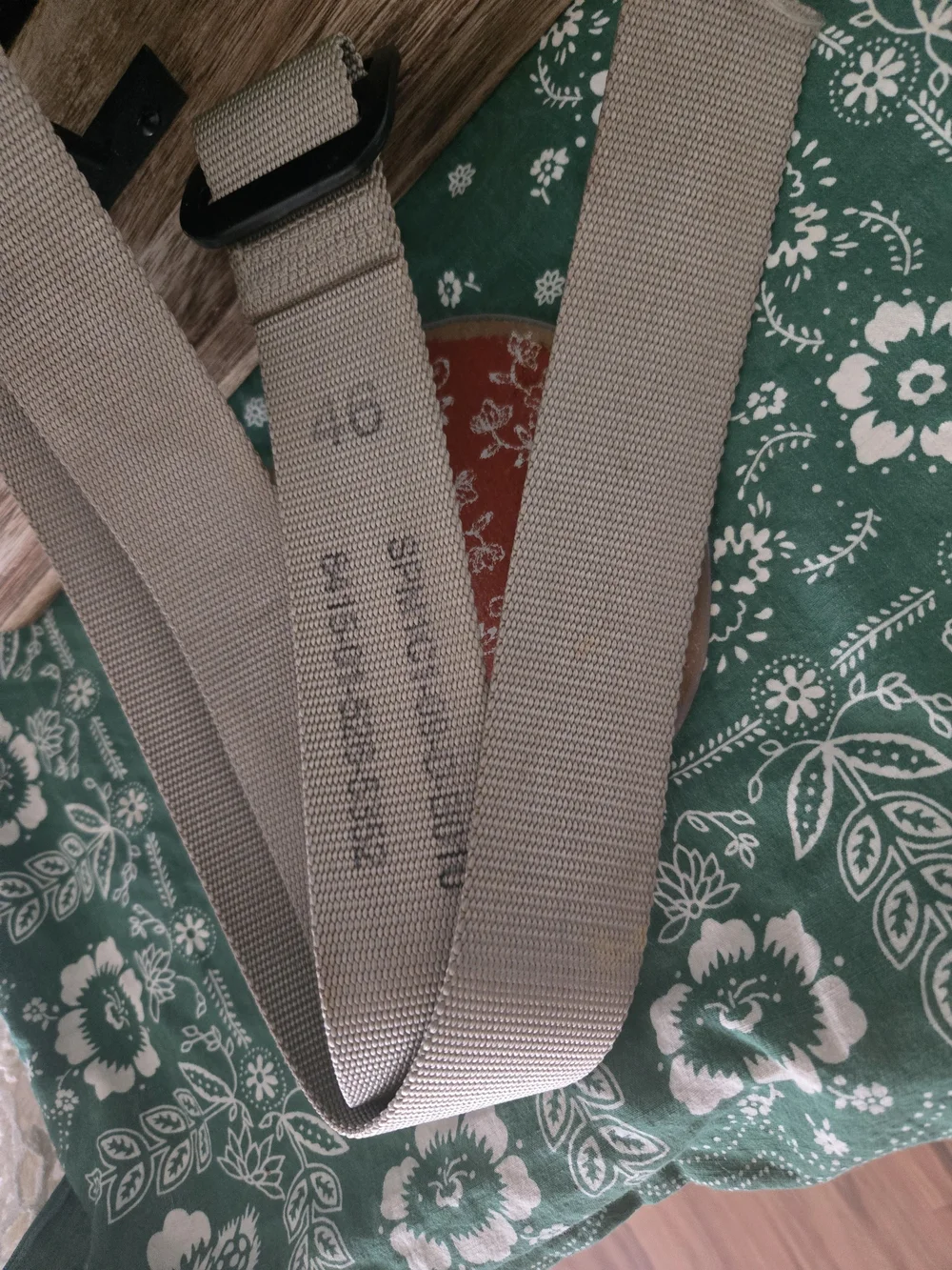 4/$15 Men's Beige Webbing Strap Belt with Black Buckle 46